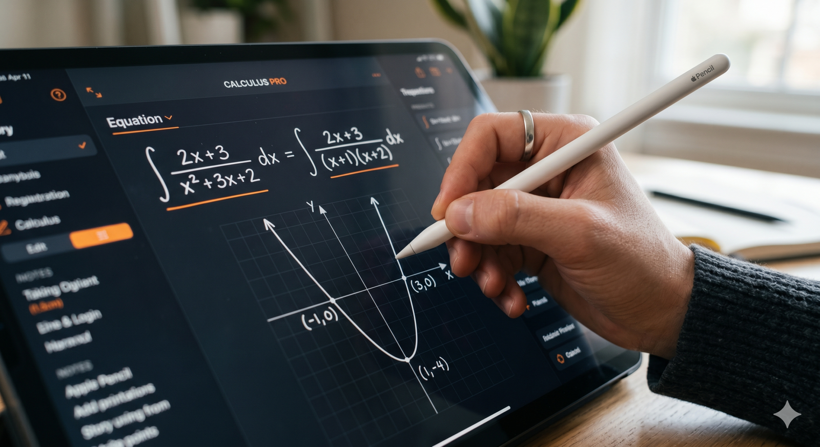 A Image Showing An Ipad With Math Notes Being Made.